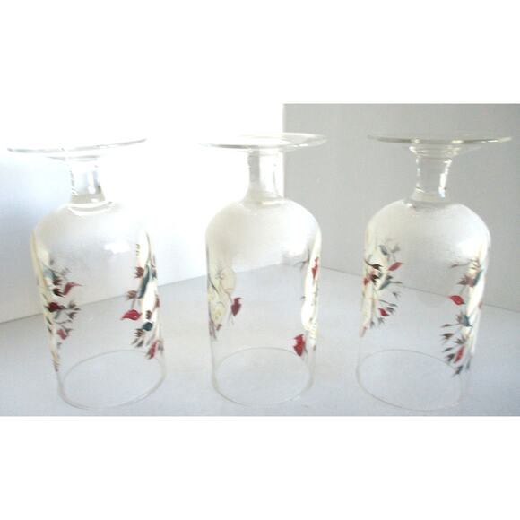 Twilight Snowman Frosted Iced Tea Glasses Footed Set Of 3 - Picture 7 of 7